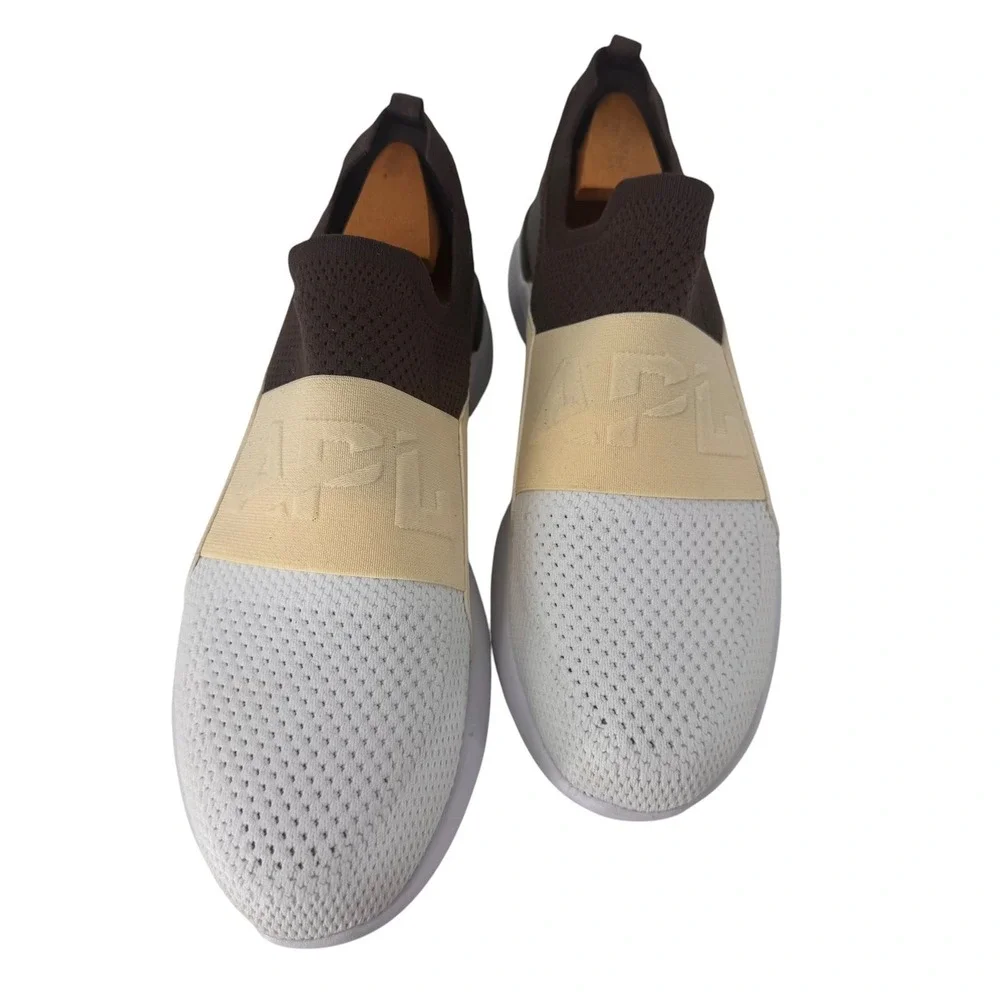 APL TechLoom Bliss Womens 10 Slip On Running Shoes White Brown‎ Tan 0523XC